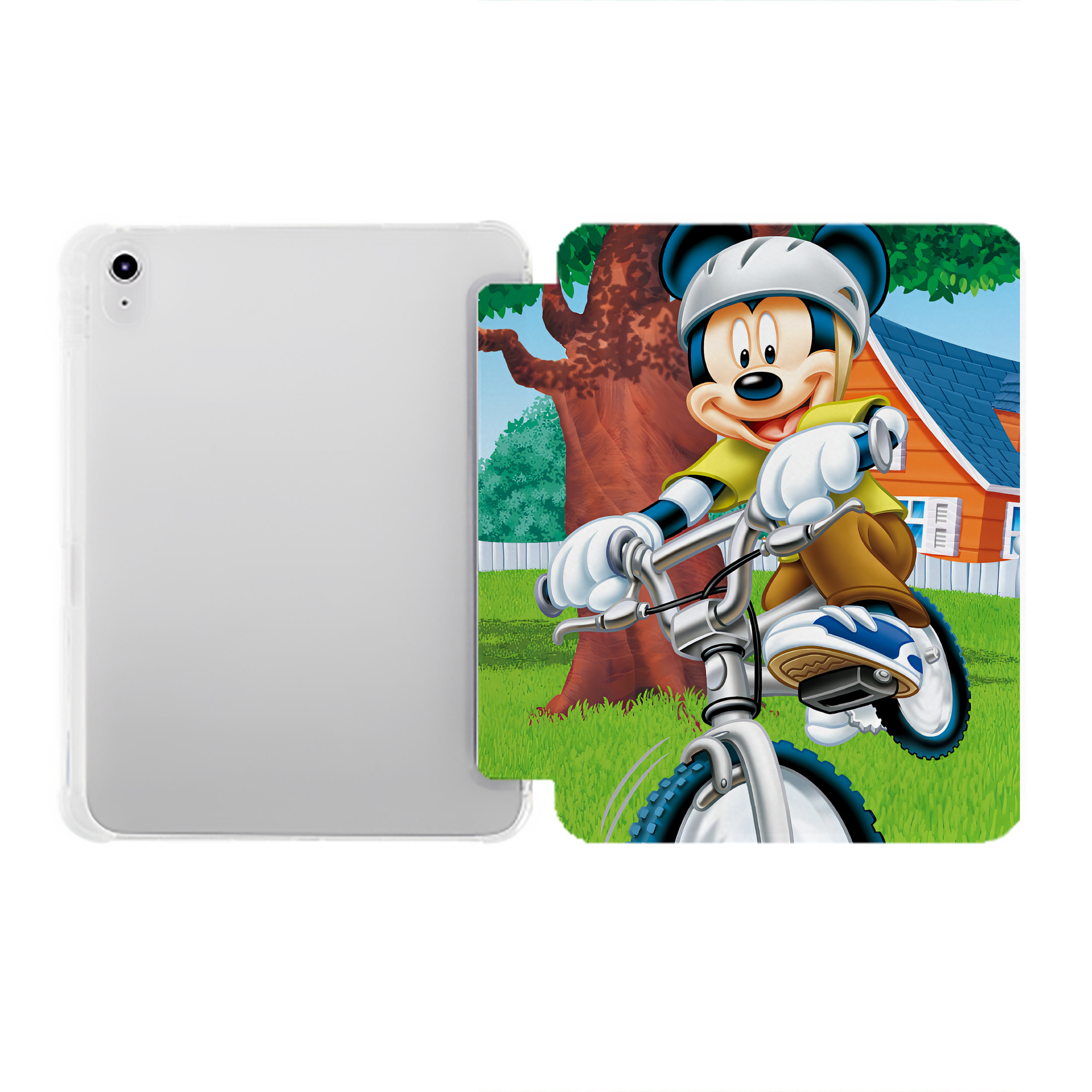（画像用） ミッキーマウス Mickey Mouse IPad ケース ペン収納付き 三つ折りスタンド PUレザー×シリコン 対応機種9.5/10.5/10.9インチ